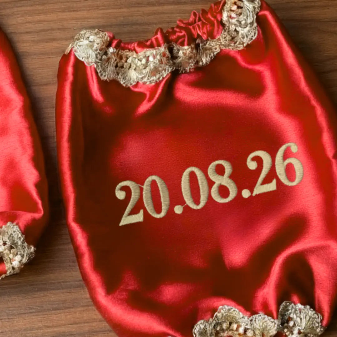 Classic Antique Customisation Classic Red Chooda Cover – Date Only | Chotteylal and Sons