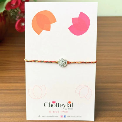 Vivid Grace – Colourful Thread Stone Rakhi for Brother