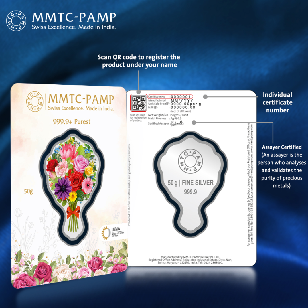 MMTC 50g Bouquet 999 Fine Silver Coin – Premium Gift Box