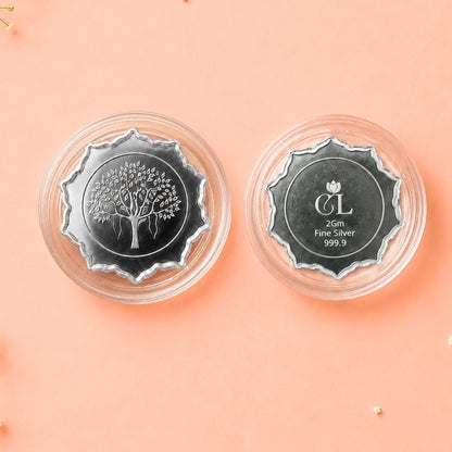 Premium Happy Raksha Bandhan 2gm Star Shape 999 Pure Silver Coin Gift Box
