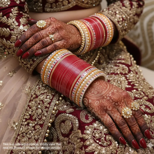 Pure Pearl Golden Bliss Kundan Dark Red Chooda