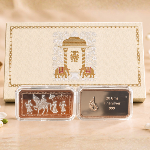Baraati Design, Rose Gold Finish, Dollar Shape, White Box - Set of 2 Coins (20 g Each, Total 40 g)