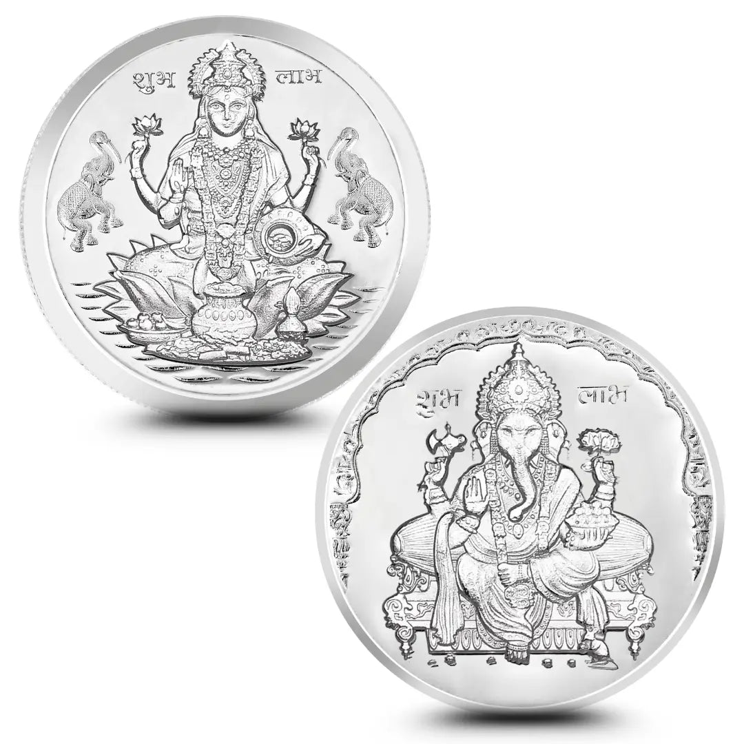999 Pure Laxmi Ganesh ji 20 gram Silver Coin With Red box