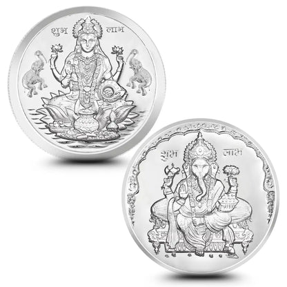 999 Pure Laxmi Ganesh ji 20 gram Silver Coin With Red box