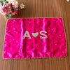 Classic Pink Rectangular Placement Mats With Heart Design and Golden Bead Border - Customize Initials