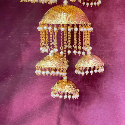 Royal Radiance - Royal Pink Chooda Set & Jal Mahal Golden Kaleera