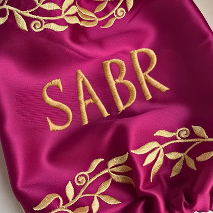 Sabr Shukr Pink Chooda Cover – Soft Satin Bridal Chooda Accessory