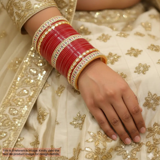 Pure Pearl Regal Kundan Dark Red Chooda