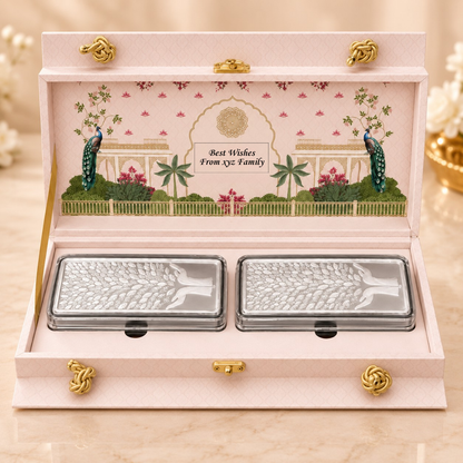 Leaf in Hand 1 Kg Premium Banyan Tree Silver Bar Set of 2 {500g Each}