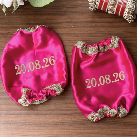 Classic Antique Customisation Pink Chooda Cover – Date Only | Chotteylal and Sons