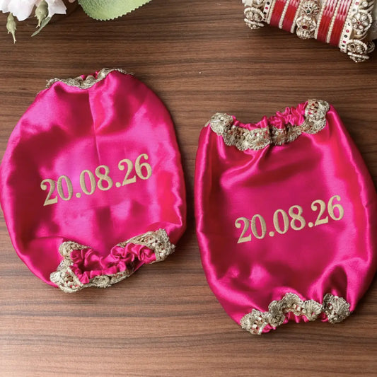 Classic Antique Customisation Pink Chooda Cover – Date Only | Chotteylal and Sons