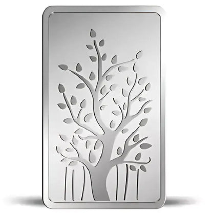 MMTC Banyan Tree, Silver Finish, Bar Shape, Single (10 Gram), 999 Purity Silver Coin - Ready To Ship