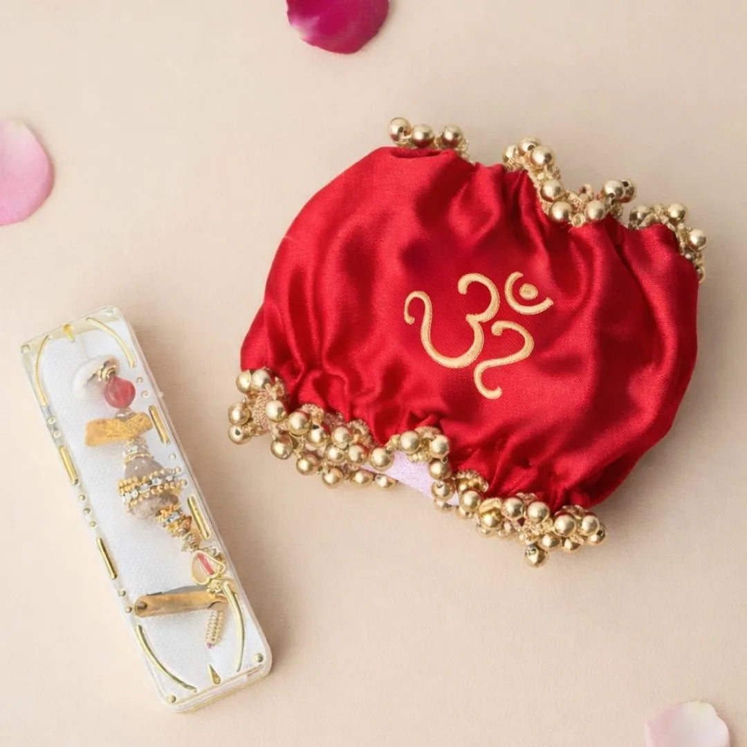 Om Red Premium Gaana Cover for Traditional Wedding Ceremonies