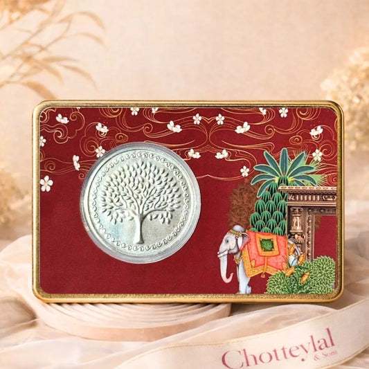 2 g Silver Coin Royal Gajraj Card – 999 Pure Silver Symbol of Wealth & Power