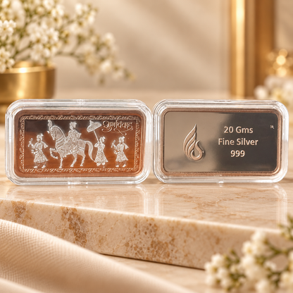 Baraati Design, Rose Gold Finish, Dollar Shape, White Box - Set of 2 Coins (20 g Each, Total 40 g)