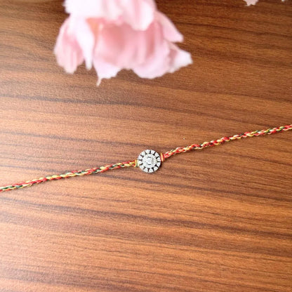 Vivid Grace – Colourful Thread Stone Rakhi for Brother