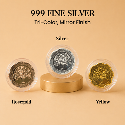 The Blooming Fortune – Set of 3 Floral Silver Coins, 2g Each