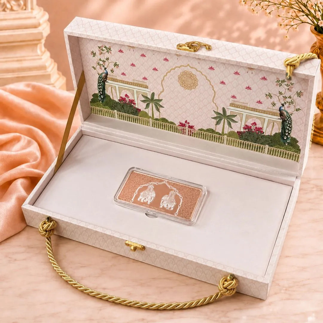 Two Elephant 50g 999 Pure Silver Coin with Premium Pink Gift Box