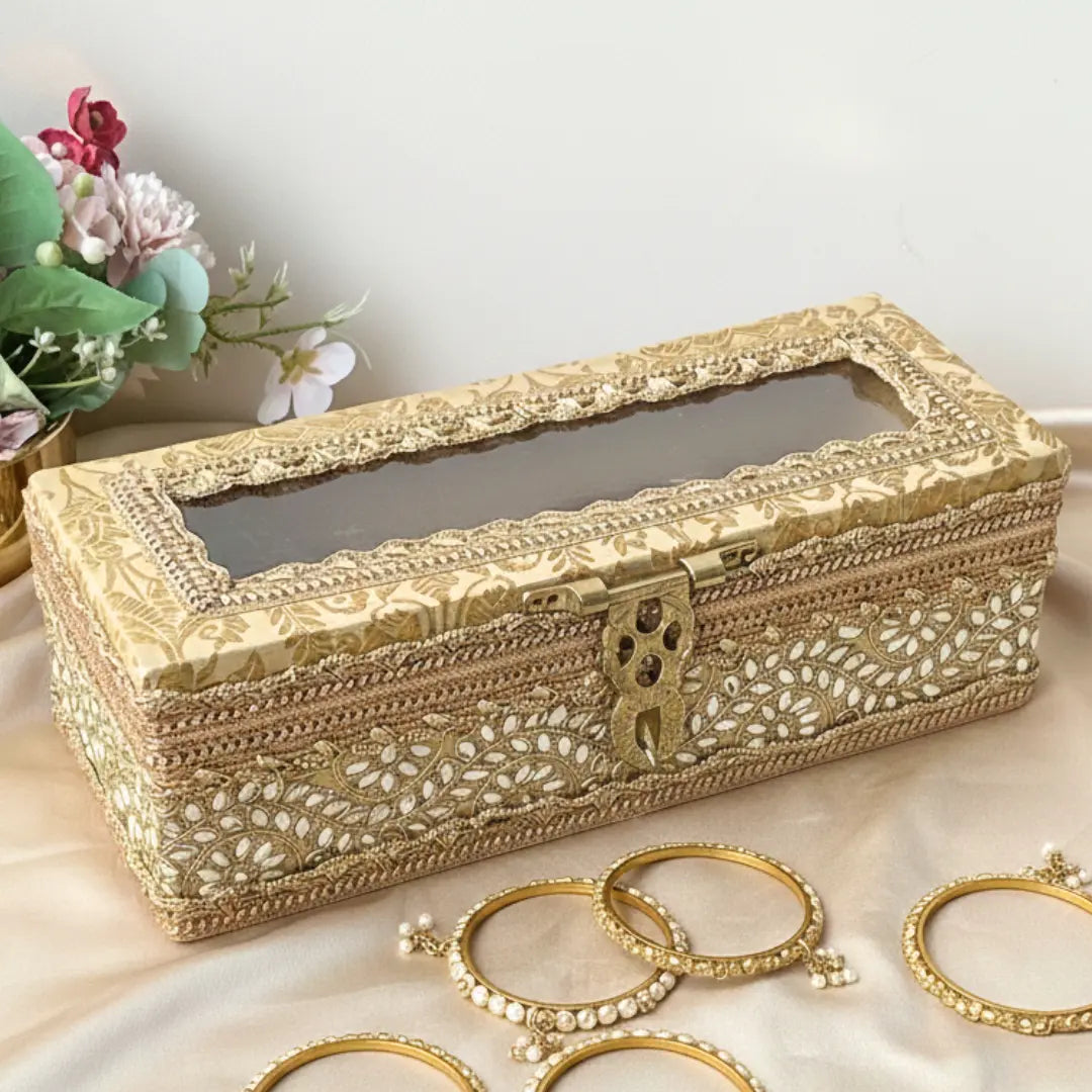 Premium Golden Chooda Box for Bridal Traditions
