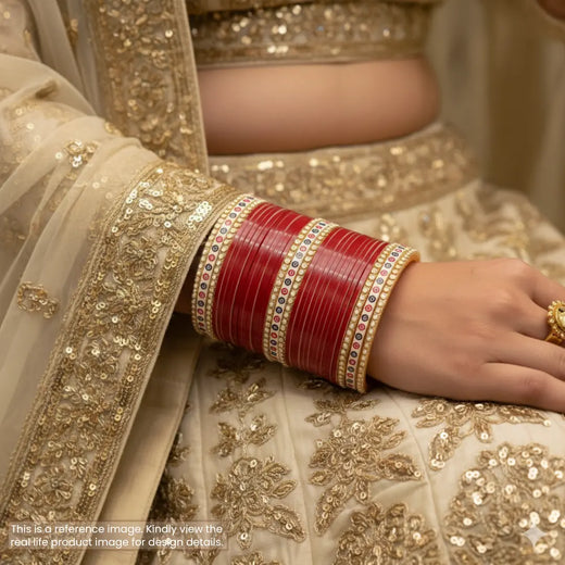 Pure Pearl Grace Kundan Dark Red Chooda Set of 31