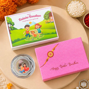 Sibling Goals Rakhi Gift – Floral UV Printed 5g Silver Coin