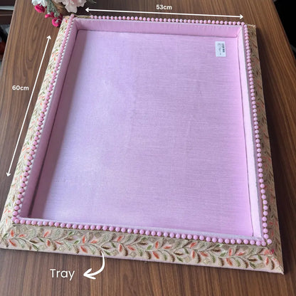 Premium Royal Pink Shagun Tray Set