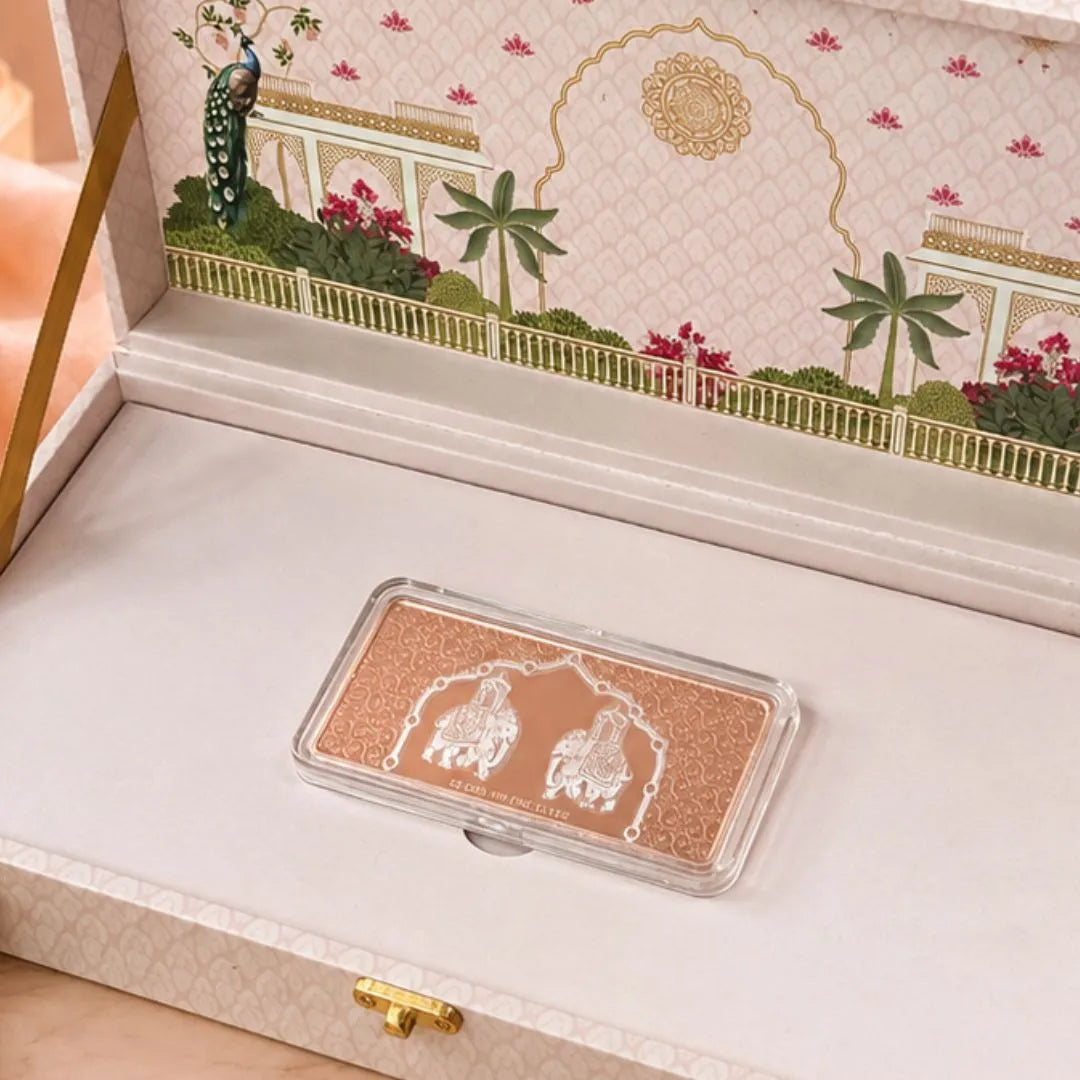 Two Elephant 50g 999 Pure Silver Coin with Premium Pink Gift Box