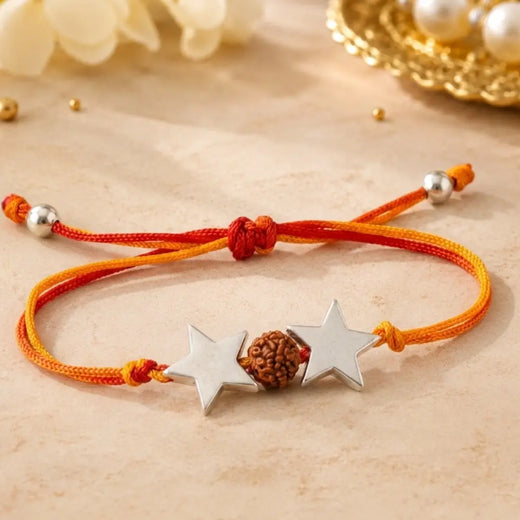 Celestial Spark Rakhi – Star Elegance Crafted in 92.5 Sterling Silver