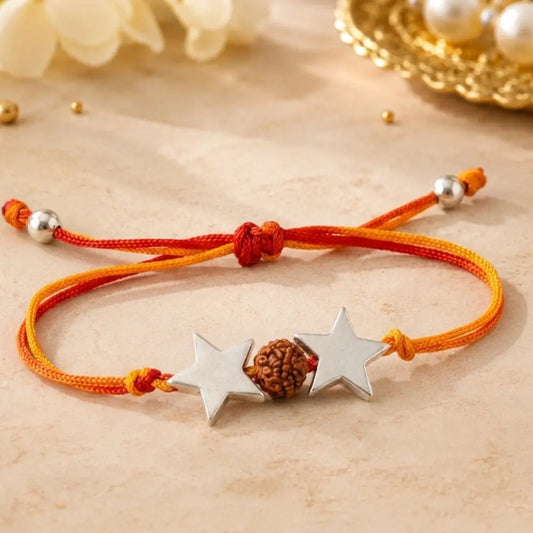 Celestial Spark Rakhi – Star Elegance Crafted in 92.5 Sterling Silver