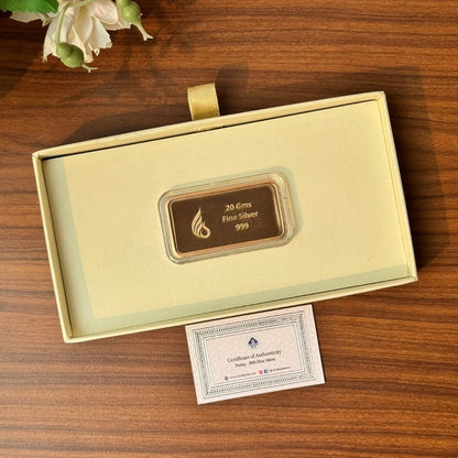 Shubh Vivah Baraati Design, Rose Gold Finish, Dollar Shape, 20 GM 999 Silver Coin Box Set – Ready to Ship