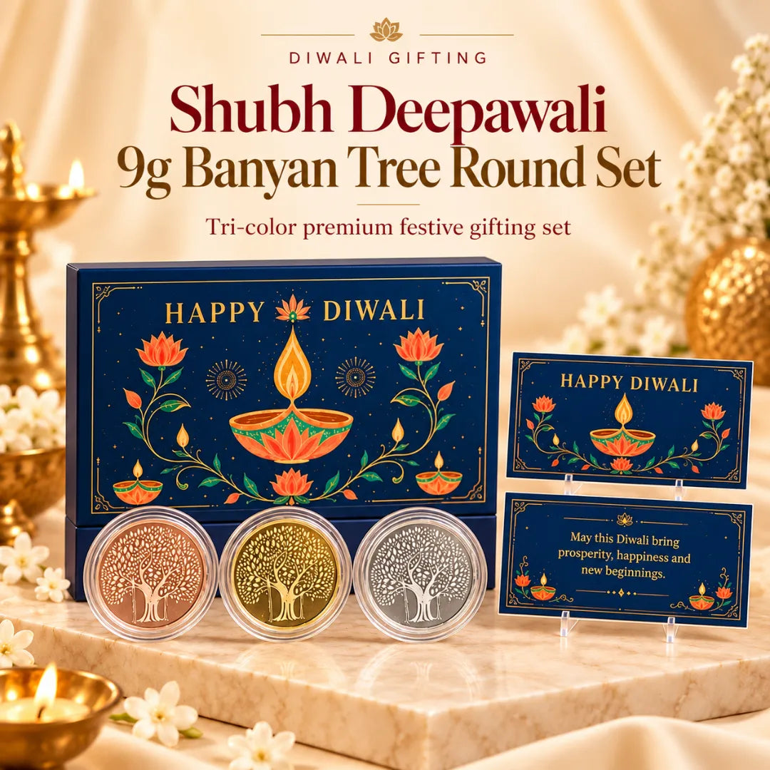 Shubh Deepawali - 9g Banyan Tree Round Set - Add Logo/Message
