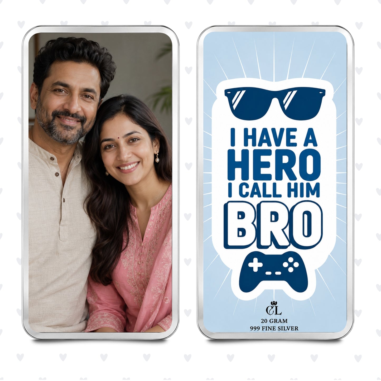 Hero Bro Personalised Raksha Bandhan Silver Bar Gift