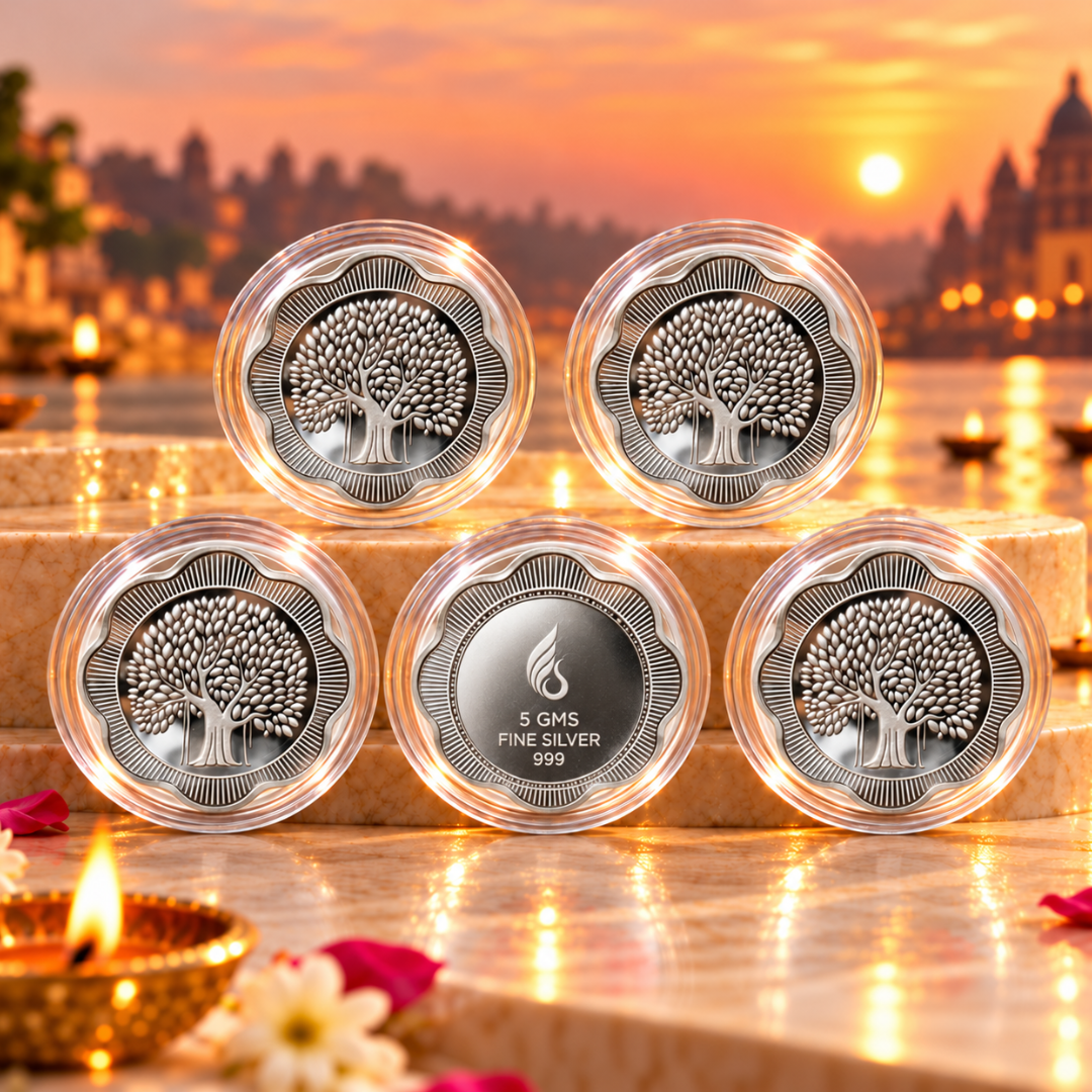 Kashi Sandhya Deepotsav Theme Diwali 25g Silver Coin Gift Box