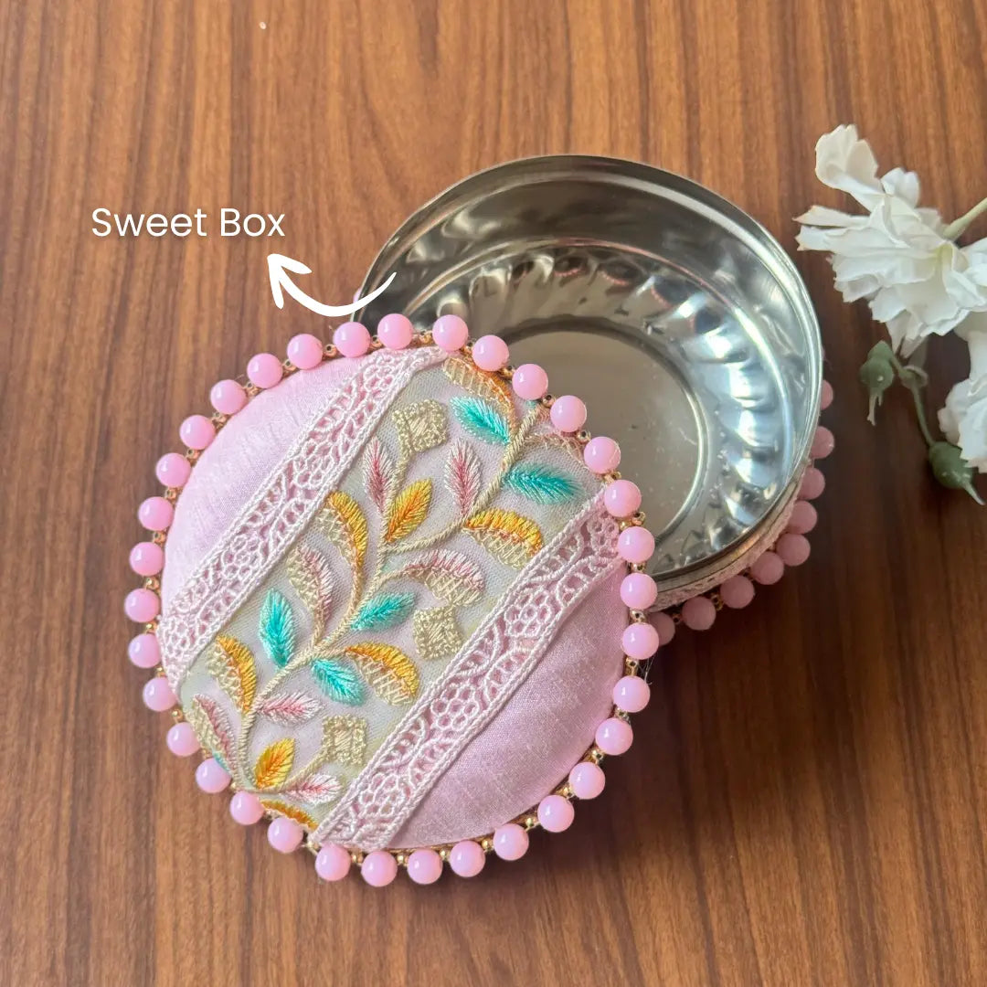 Premium Royal Pink Shagun Tray Set