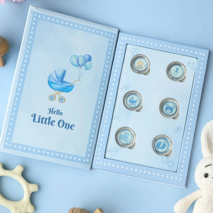 Tiny Blessings – Baby Boy 6 Silver Coin Folder Box (1 gm Each), 999 Purity