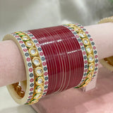 Pure Pearl Radiance Kundan Maroon Chooda