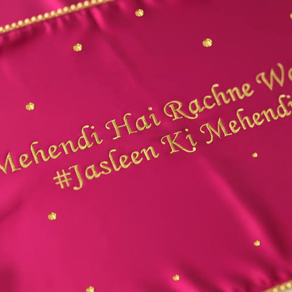 Dark Pink Mehndi Mat Customizable With 2 Line Text
