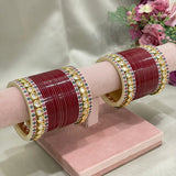 Pure Pearl Radiance Kundan Maroon Chooda