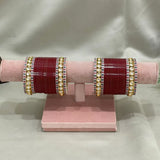 Pure Pearl Radiance Kundan Maroon Chooda