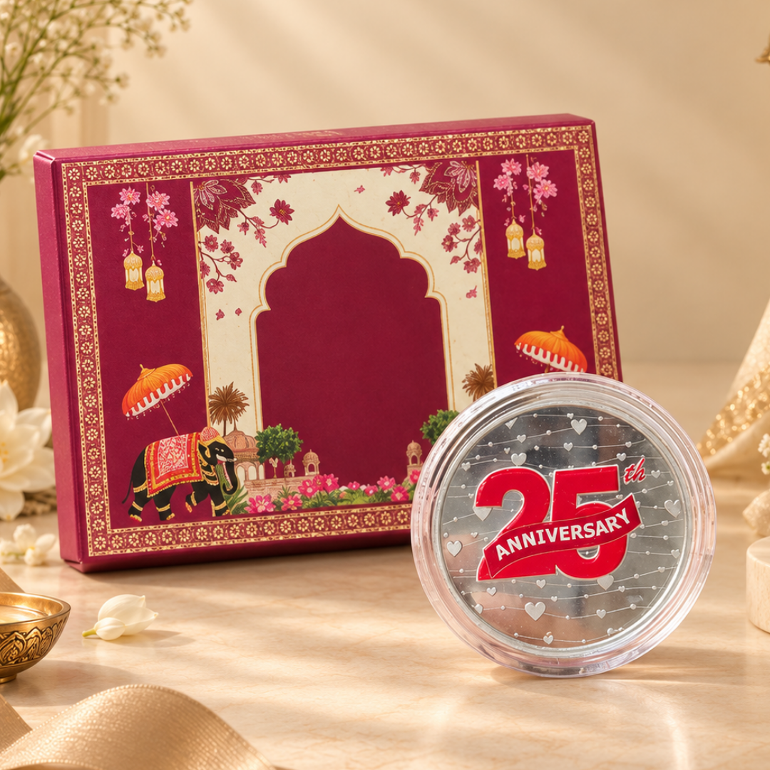 Colorful 25th Anniversary, UV Printed, Round Shape, Single (10 g)