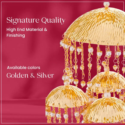 Royal Radiance - Royal Pink Chooda Set & Jal Mahal Golden Kaleera