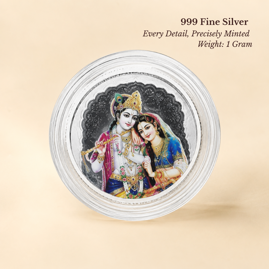 Radha Krishna ji, Silver, 1 g, UV Printed
