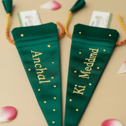 Green Mehendi Cone Cover -  Customise Name, Text, Initials, Etc.