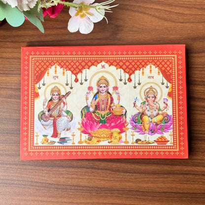 Laxmi, Ganesh, Saraswati ji, Silver, Folder Box, 6 Coins (1 GM Each), 999 Purity Silver Coins