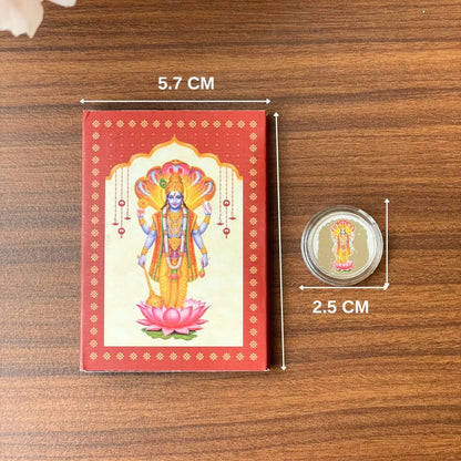 Vishnu Ji, Silver, Round Shape, 1 GM, 999 Purity Silver Coin (Set of 10)