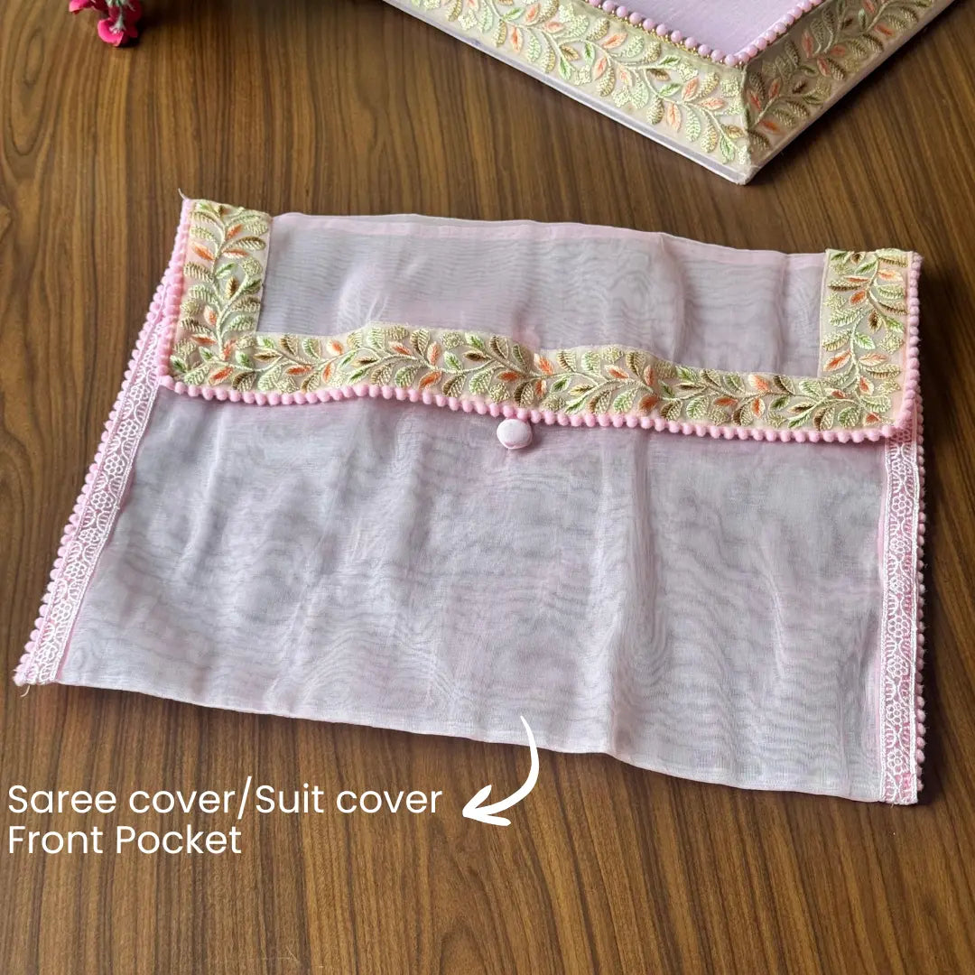 Premium Royal Pink Shagun Tray Set