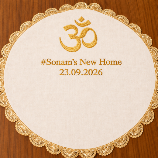 Elegant Hand Thaapa with Logo and Two-Line Custom Message