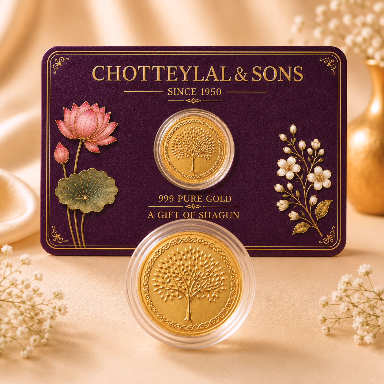A Golden Gesture - 0.25mg Gold Coin with Card - Add Logo