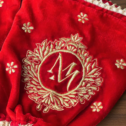 Classic Velvet Red Chooda Cover – Logo Only | Chotteylal and Sons