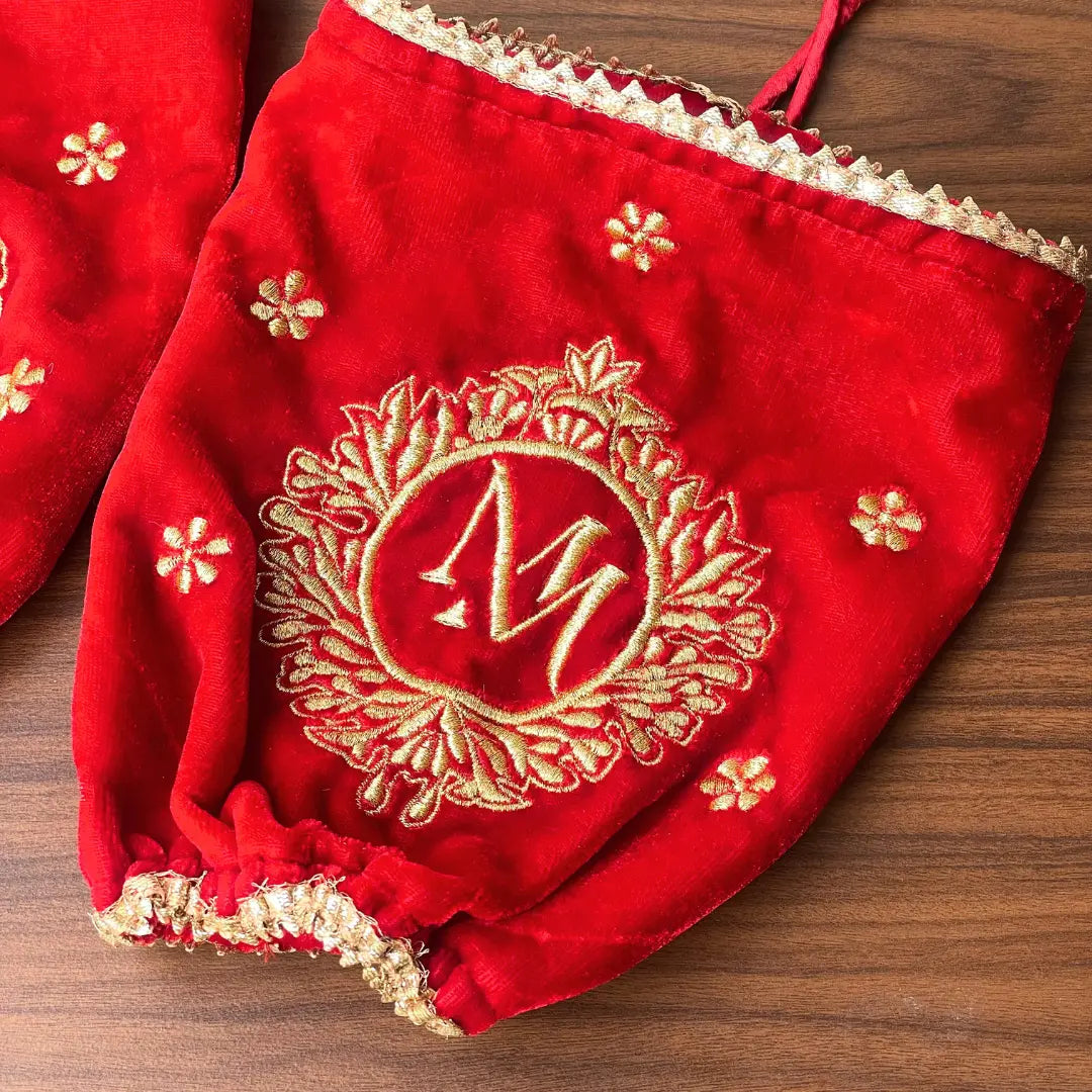 Classic Velvet Red Chooda Cover – Logo Only | Chotteylal and Sons